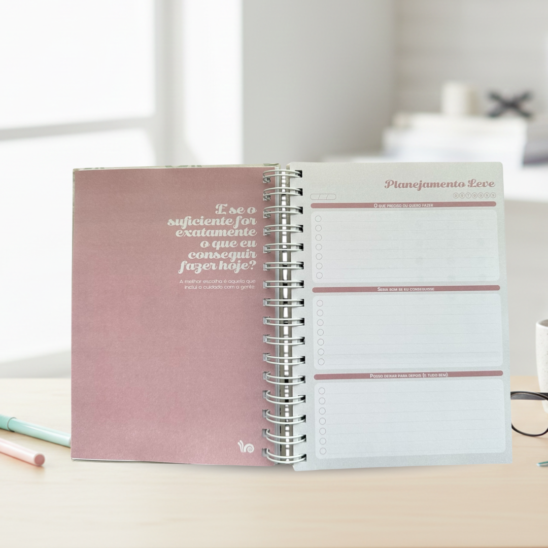 Planner não datado com 6 blocos que auxilia no planejamento da rotina de neurodivergentes