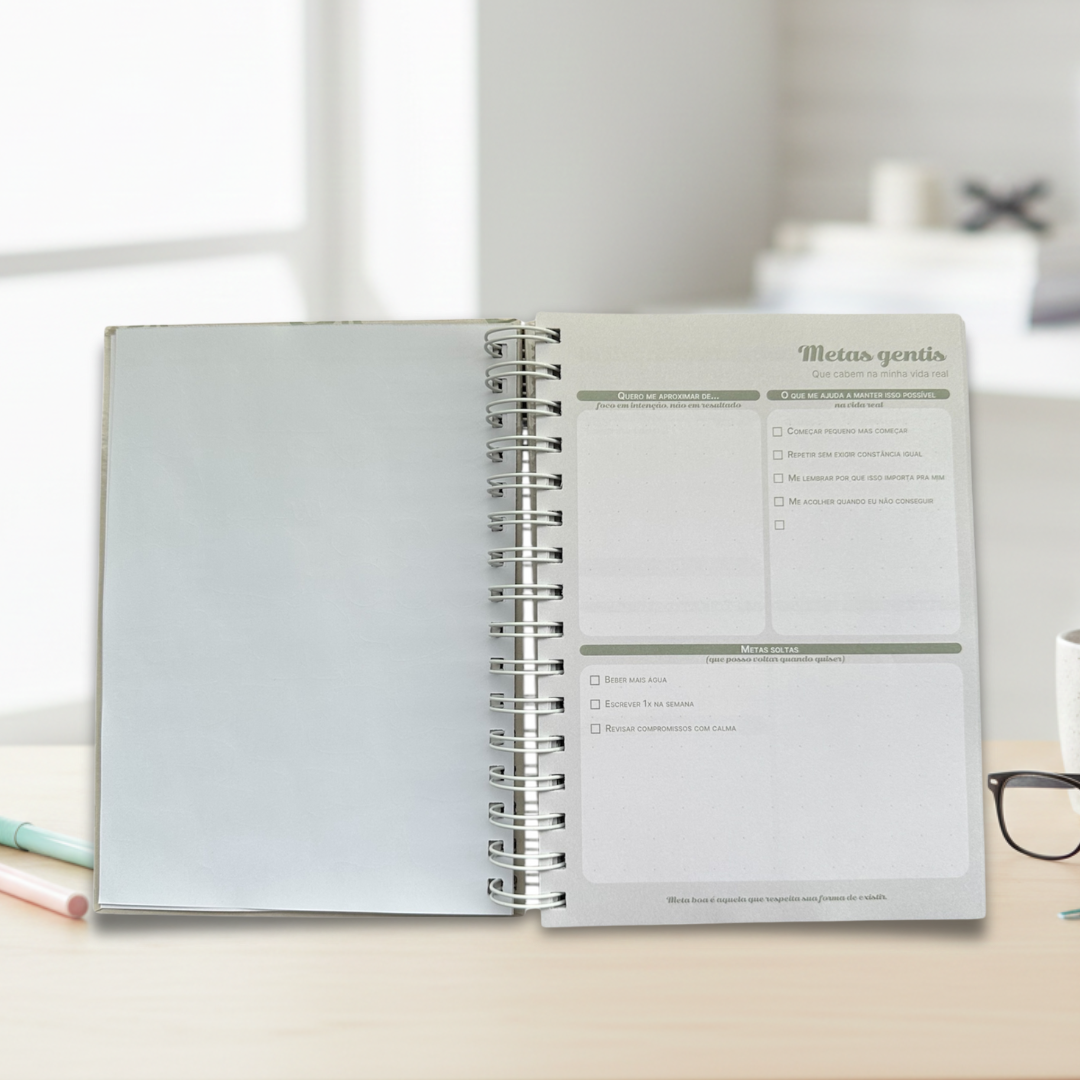 Planner não datado com 6 blocos que auxilia no planejamento da rotina de neurodivergentes